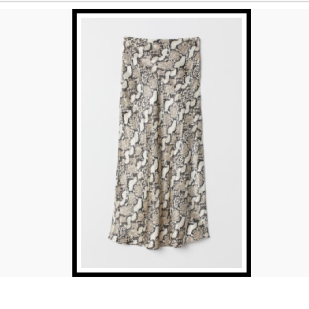 H&M Calf-length Slip Skirt Snake Print NWT Size 10